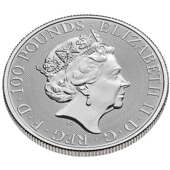 Les bêtes de la reine : Le lévrier blanc de Richmond 1 once de platine 2022