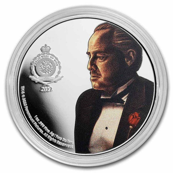 Niue: The Godfather kolorowany 50. rocznica filmu 1 uncja Srebra 2022 Proof