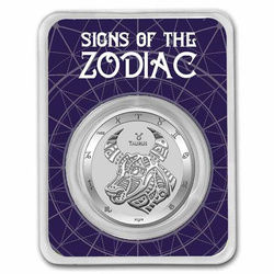 Tokelau: Zodiac Series - Byk 1 uncja Srebra 2022 Slab