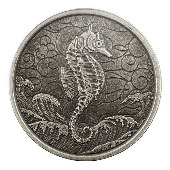 Samoa: Mořský koník 1 unce stříbra 2020 Antique Finish