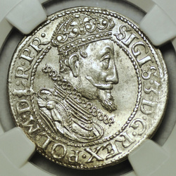 Sigismondo III Vasa. Ort (18 groszy) Argento 1615 NGC MS61