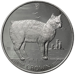 Isle of man: Kot Manx 1 uncja Srebra 1988 Proof