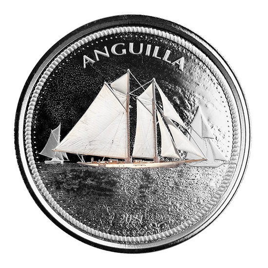 Anguilla: Sailing Regatta coloured 1 oz Silver 2021 Proof