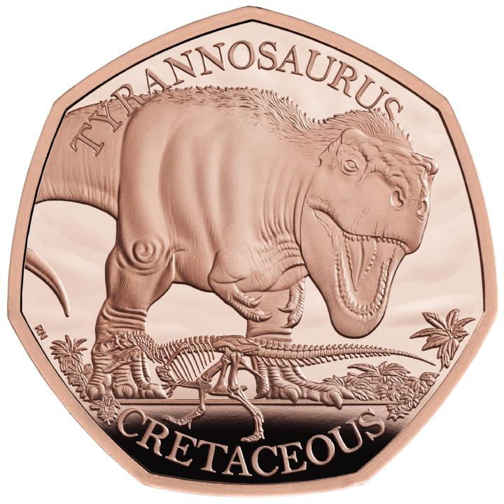 Dinosaurs: Iconic Specimens - Tyrannosaurus Rex 50p Gold 2024 Proof