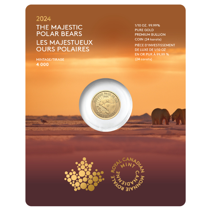 Canada: The Majestic Polar Bear 1/10 uncji Złota 2024 (w karcie)