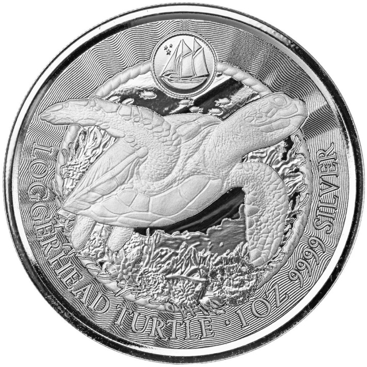 Cayman Islands: Loggerhead Turtle 1 oz Silver 2023 Prooflike