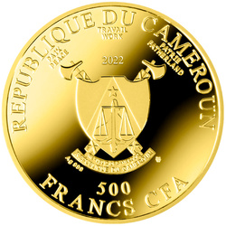 Cameroun : Maître Santo Spirito - La Vierge à l'Enfant et aux deux Anges colorée, plaquée argent 2022 Proof