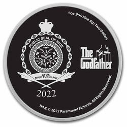 Niue: The Godfather barevná 50. výročí filmu 1 unce stříbra 2022 Slab