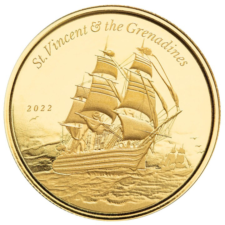 Saint Vincent e Grenadine: Nave da guerra 1 oncia d'oro 2022