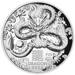 Perth Mint: Lunar III - Rok Smoka 1 uncja Srebra 2024 Proof High Relief