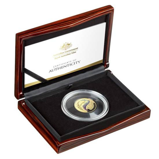 Great Barrier Reef kolorowany 1 uncja Złota 2022 Proof Dome-Shaped Coin