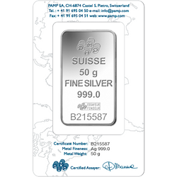 Pamp Suisse Rosa 1 uncia ezüsttömb