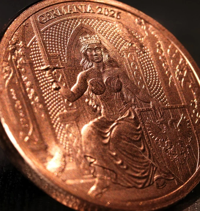 Měděná mince Germania Mint: Germania 1/2 unce mědi 2026