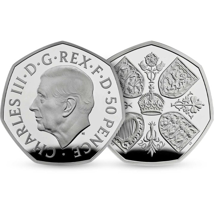 Regina Elisabeta a II-a 50p Argint 2022 Proof Piedfort Coin