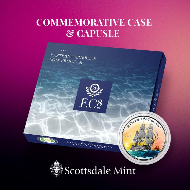 St. Vincent & The Grenadines: War Ship kolorowany 1 uncja Srebra 2022 Proof (Milkspot)