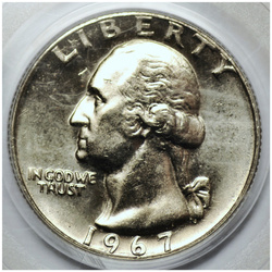 États-Unis : Liberty/Washington Quarter 25 cents 1967 PCGS MS66