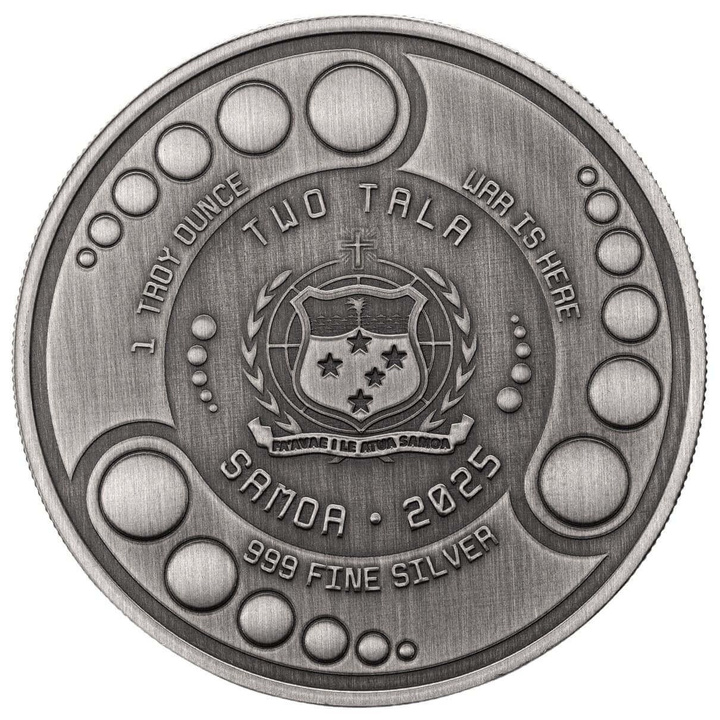 Monedă din argint Scottsdale Mint: Alien 1 uncie argint 2025 antiqued coin