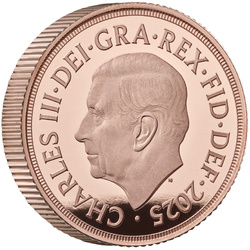 Wielka Brytania: Złoty Suweren 2025 Proof Piedfort
