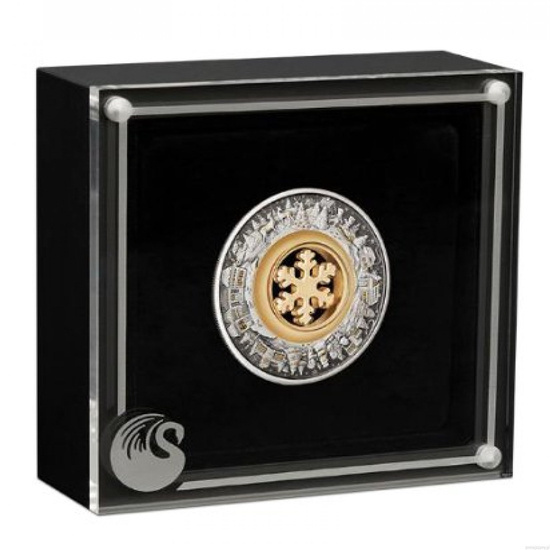 Christmas Wonderland barevná 2 unce stříbra 2021 Antiqued Coin