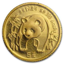 Chińska Panda 1/20 uncji Złota 1986