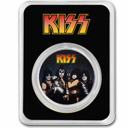 Niue: KISS 50th Anniversary coloreada 1 oz Plata 2023 Slab
