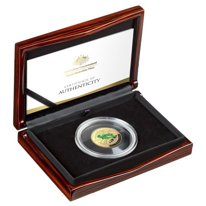 Beauty, Rich & Rare: Daintree Rainforest kolorowany 1 uncja Złota 2022 Proof Domed Coin