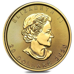 Feuille d'érable canadienne 1/2 once d'or 2020