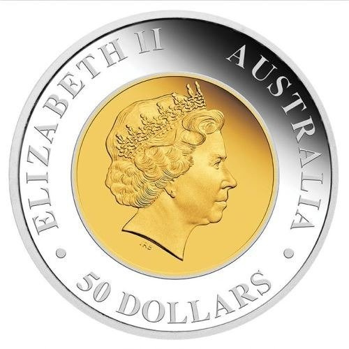 Wedge-Tailed Eagle 1/2 oz Silber i 1/2 oz Gold Proof (bi-Metalle) 2016
