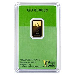 Sztabka Valcambi Green Gold 2,5 gramów Złota