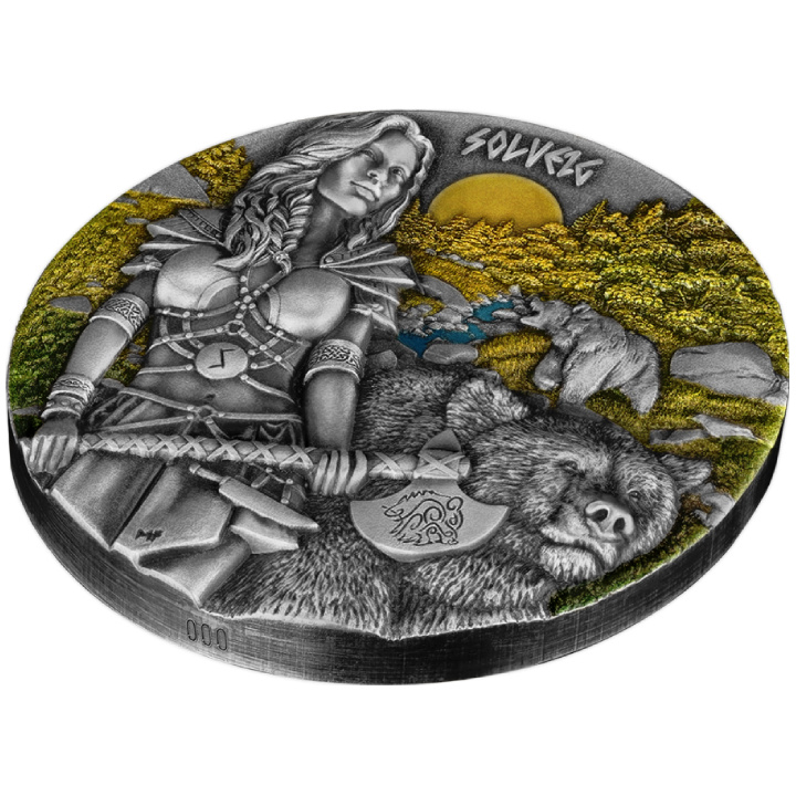 Valkyries: Solveig coloured 2 oz Silber 2024 Ultra High Relief
