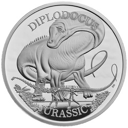 Dinosaurs: Iconic Specimens - Diplodocus 1 oz Silver 2024 Proof