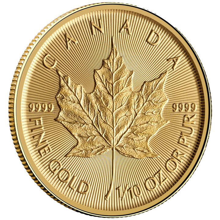 Canadian Maple Leaf 1/10 oz Gold 2025