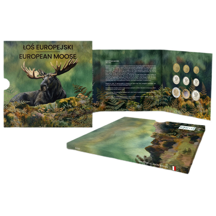 Комплект полски разменни монети „Европейски лос“ - комплект монети от 1 грош до 5 злоти 2026