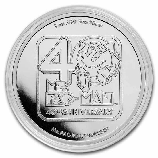 Niue: Ms. PAC-MAN 40th anniversary 1 oz Silver 2021 Proof