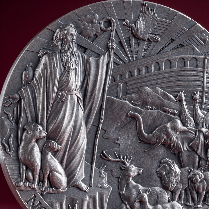 Camerun Bible Stories Noah's Ark 2 oz Argint 2025 High Relief Antique Finish