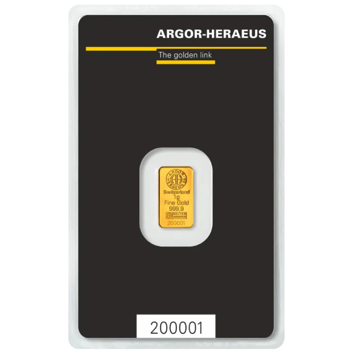 Kinebar Argor Heraeus 1 Gram Gold Bar