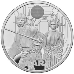 Star Wars Luke Skywalker și Prințesa Leia 2 oz Argint 2023 Proof