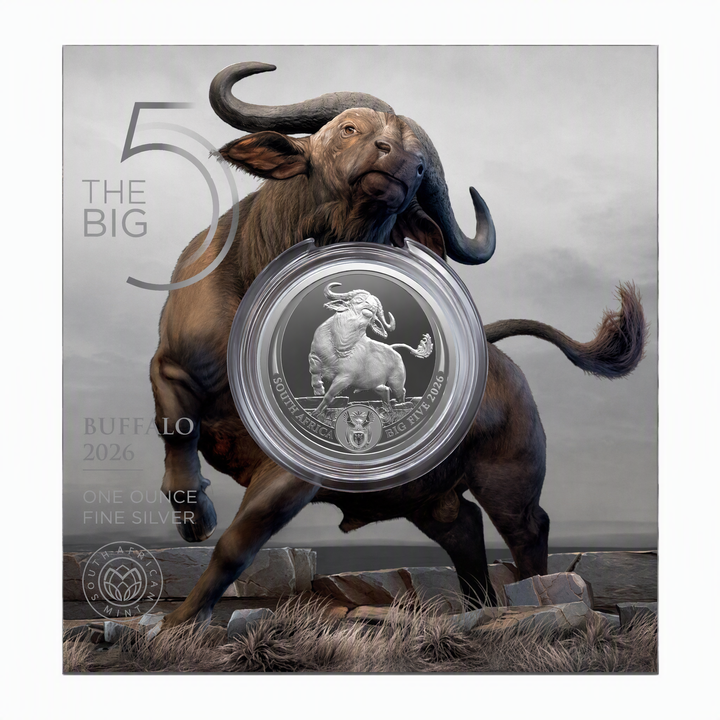 Srebrna Moneta Big Five III: Buffalo 1 uncja Srebra 2026 (w karcie)