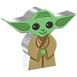 Niue: Star Wars – Yoda Chibi Coin, colorized, 1 oz Silver, 2022, Proof.