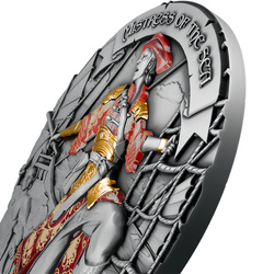 Niue: Mistress of the Sea $5 argento placcato oro 2024 Moneta antica ad alto rilievo