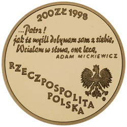 200-lecie urodzin Adama Mickiewicza 200 zł Złoto 1998 Proof