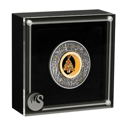 Australia: Santa’s Workshop pozłacany 2 uncje Srebra 2025 Antiqued Coin