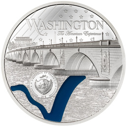 Palaos: Tiffany Art Metropolis - Washington coloured 3 oz Silber 2025 Proof Coin