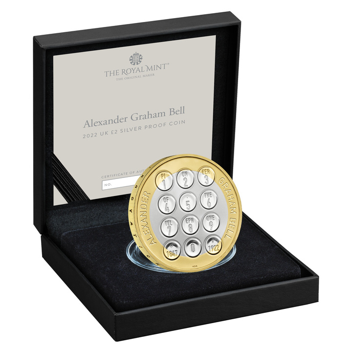 Alexander Graham Bell stříbro 2022 Proof