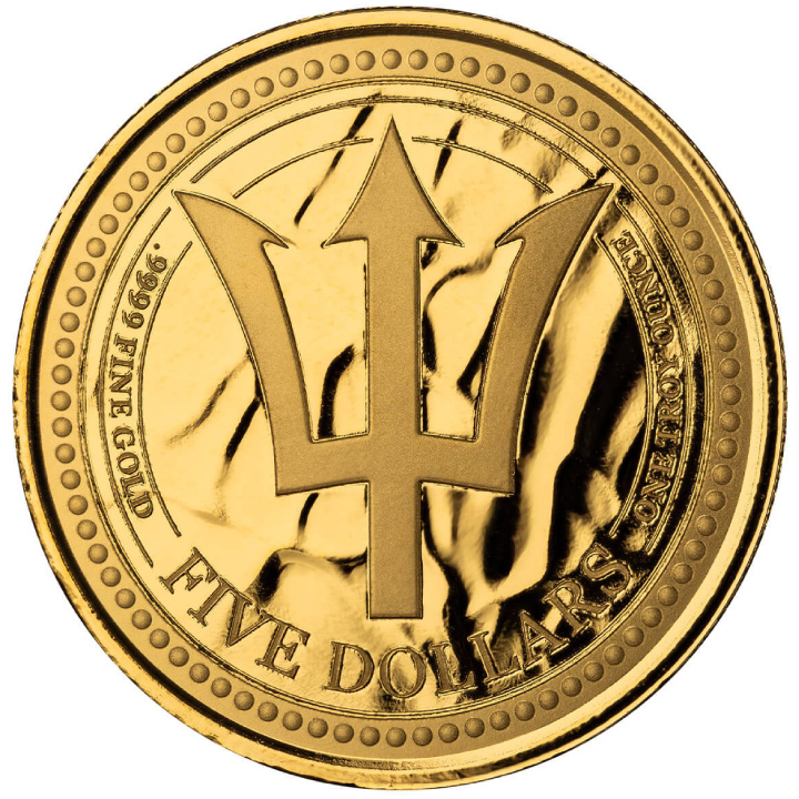 Barbados: Tridente 1 oncia d'oro 2024 Prooflike