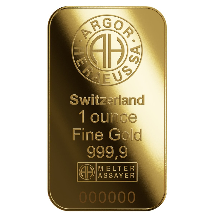 Lingou de aur Argor-Heraeus 1 uncie