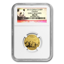 Panda chino 1/4 oz Oro 2013 NGC MS70