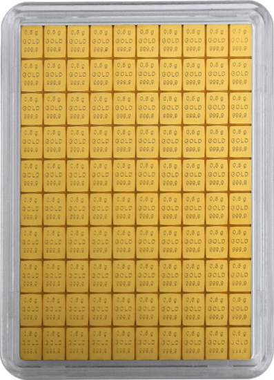 100 x 0,5 g CombiBar Valcambi aranyrudacska