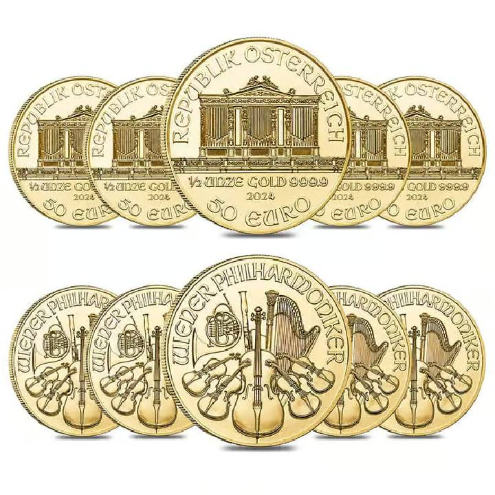 Wiener Philharmoniker 1/2 Unze Gold Verschiedene Jahrgänge