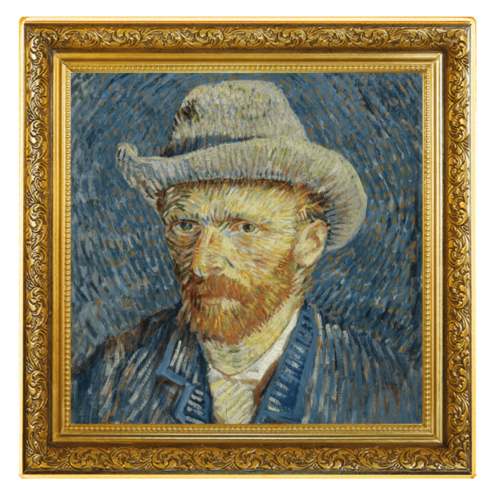 Niue: Vincent van Gogh - Self-portrait in a Hat coloured 1 oz Silver 2023 Gilded Coin
